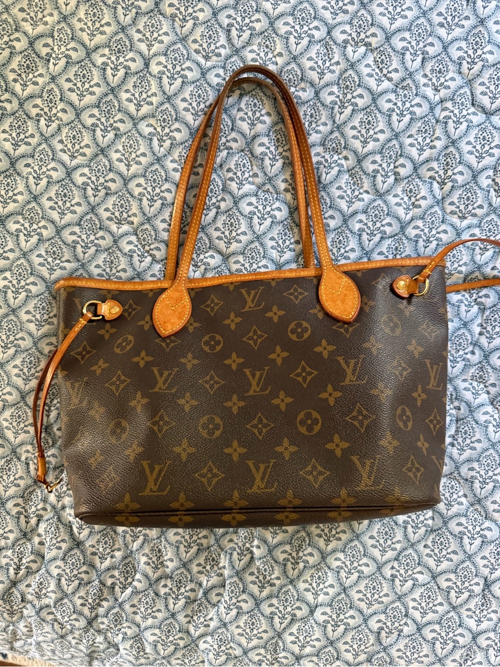 Louis Vuitton Never Full PM Monogram Canvas Tote with Tan Leather Trim